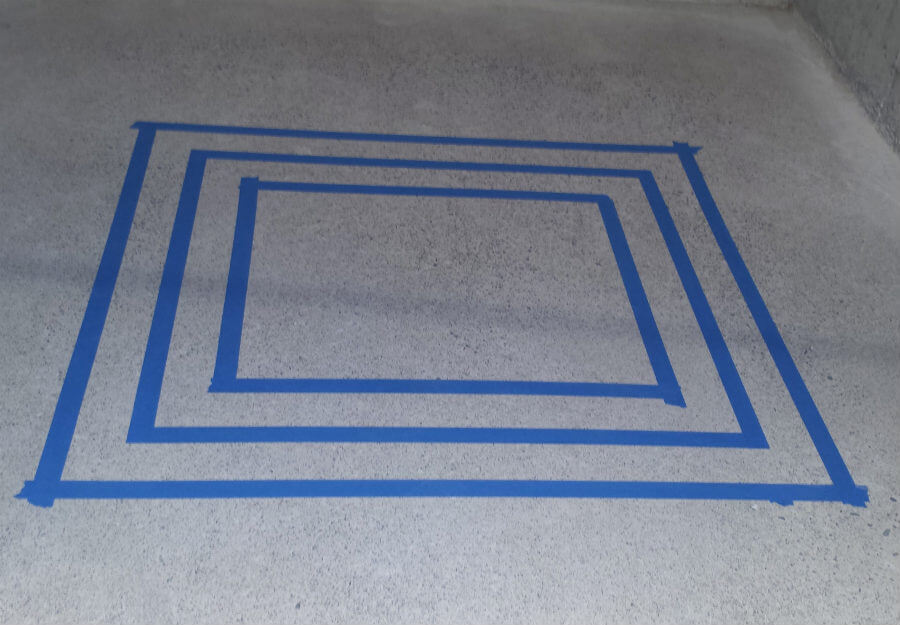 Tape Layout For Concrete Staining